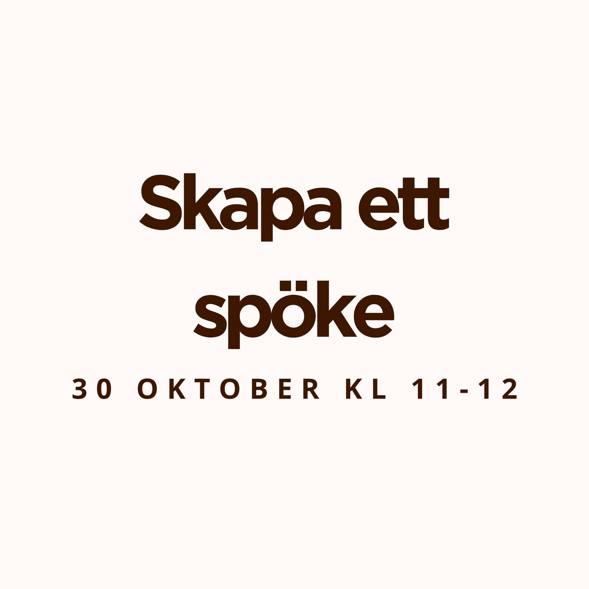 Skapa ett spöke 30 oktober kl 11-12